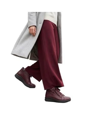 WOMEN´S LEATHER ZIPPER SNEAKERS G COMFORT 826R GRANATE