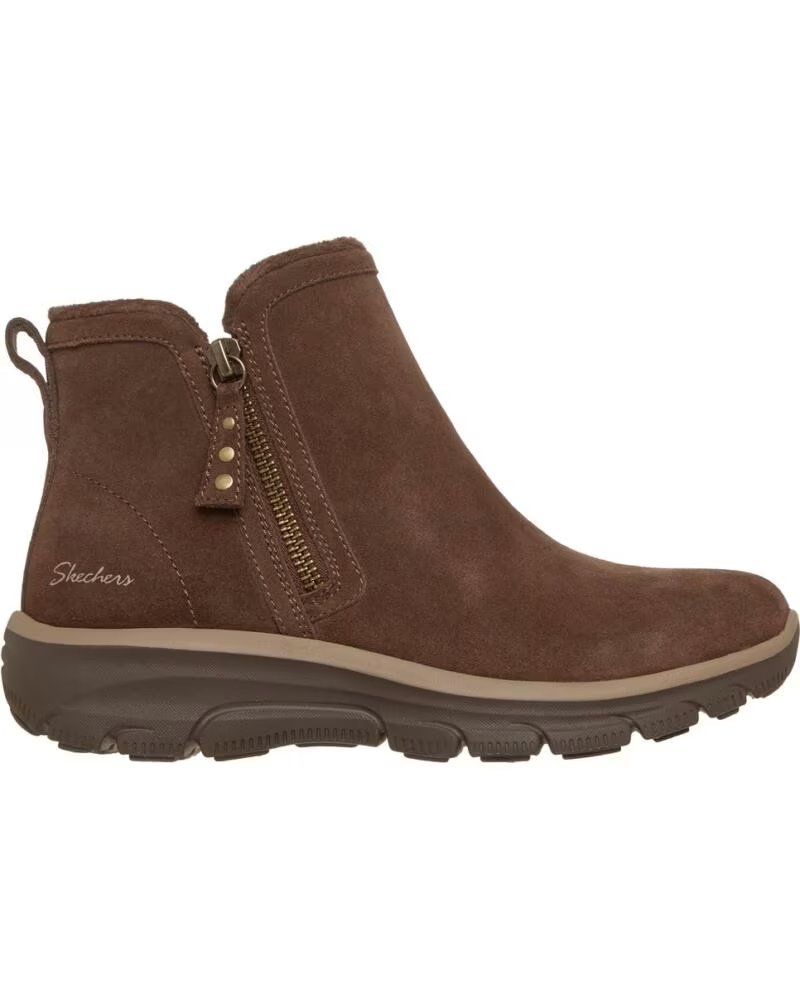 SKECHERS EASY GOING URBAN ZIP BOTINES DE PIEL MARRÓN MARRON
