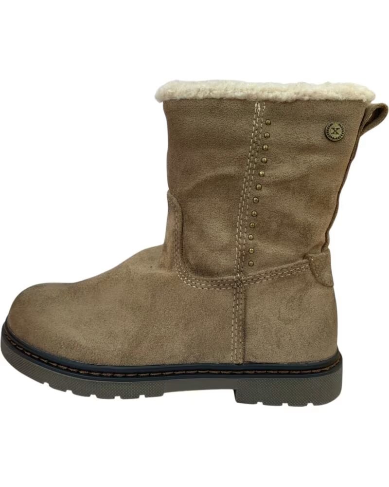 GIRLS CASUAL BOOTS XTI KIDS 154148 TAUPE WITH FAUX FUR DETAIL MARRóN