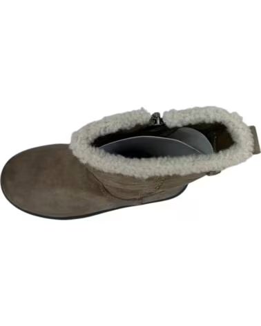 GIRLS CASUAL BOOTS XTI KIDS 154148 TAUPE WITH FAUX FUR DETAIL MARRóN