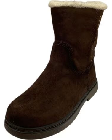 XTI BOTAS DE NIÑA 154148 EN COLOR MARRÓN CON DETALLES DE TACHUELAS Y FORRO INTERIOR DE BORREGUITO