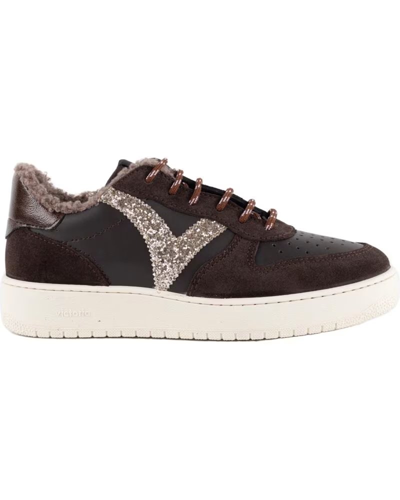 VICTORIA ZAPATILLAS MADRID GLITTER Y BORREGUITO 1258281 MARRÓN MARRON