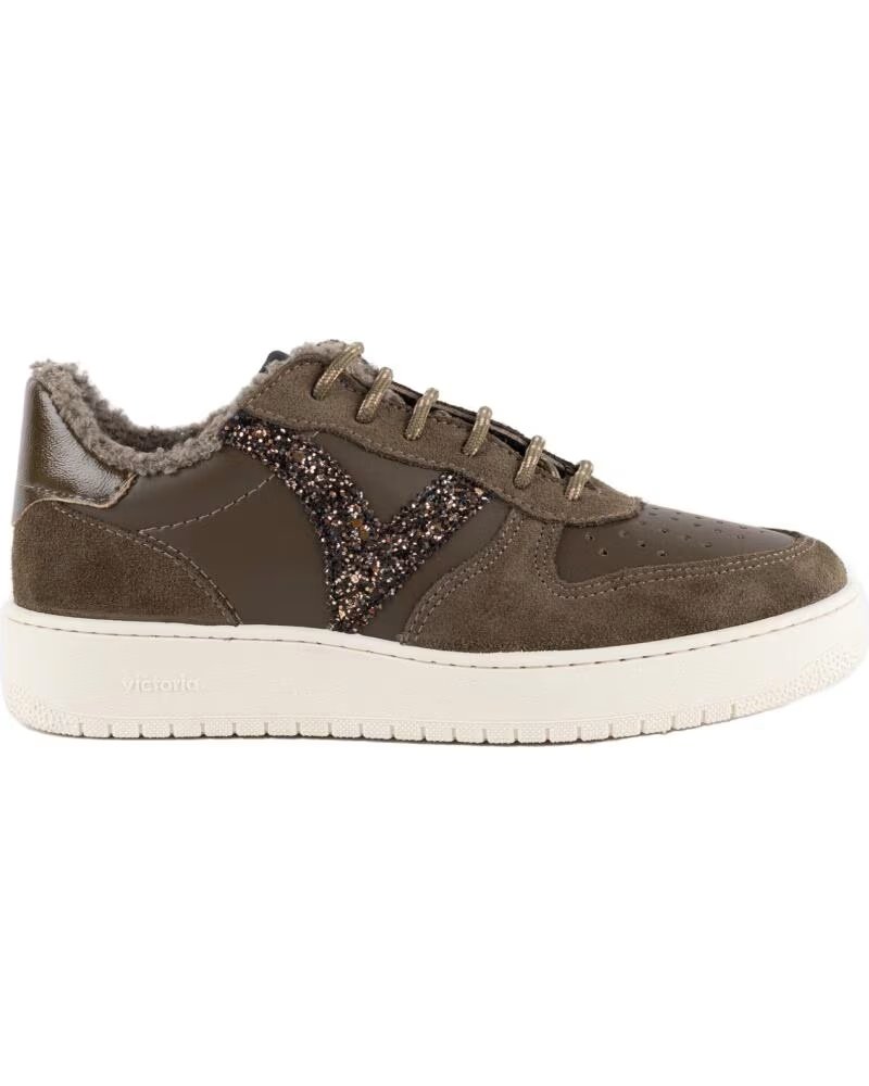 VICTORIA TÊNIS MADRID GLITTER E PELÚCIA 1258281 KAKI