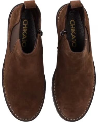 CHIKA10 SABELA 06 BOTINES DE MUJER DE SERRAJE CUERO TAN CUERO-TAN