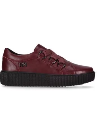 CHIKA10 RE TIPUANA 04 ZAPATOS PIEL MUJER RENATURE PLANO BURDEOS-BURGUNDY
