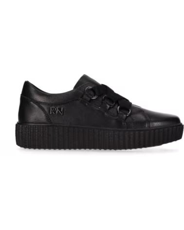 CHIKA10 RE TIPUANA 04 ZAPATOS DE PIEL PLANO NEGRO-BLACK