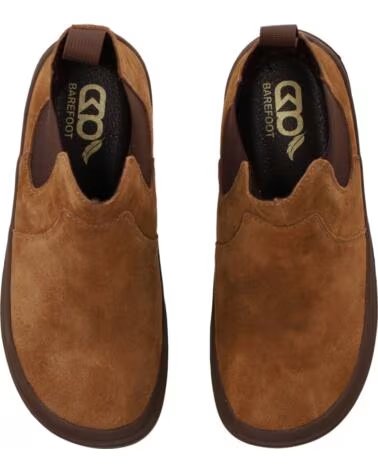CHIKA10 BF STELLA 03 BOTINS BAREFOOT RASOS EM PELE DE CAMURÇA CUERO-TAN