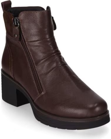 CHIKA10 RE NENUFAR BOTINES PIEL DE MUJER TACÓN MEDIO MARRÓN MARRON-BROWN