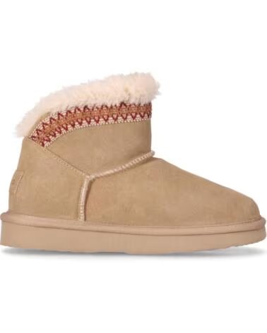 CHIKA10 DARWIN 01 BOTINES SERRAJE MUJER PLANOS BEIGE BEIG-BEIGE