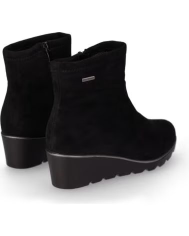 CHIKA10 BOTINES DE PIEL CON CUÑA ALTA PARA MUJER ST AZULADO 04 NEGRO-BLACK