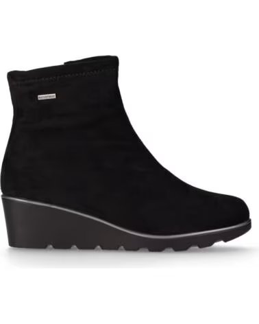 CHIKA10 BOTINES DE PIEL CON CUÑA ALTA PARA MUJER ST AZULADO 04 NEGRO-BLACK