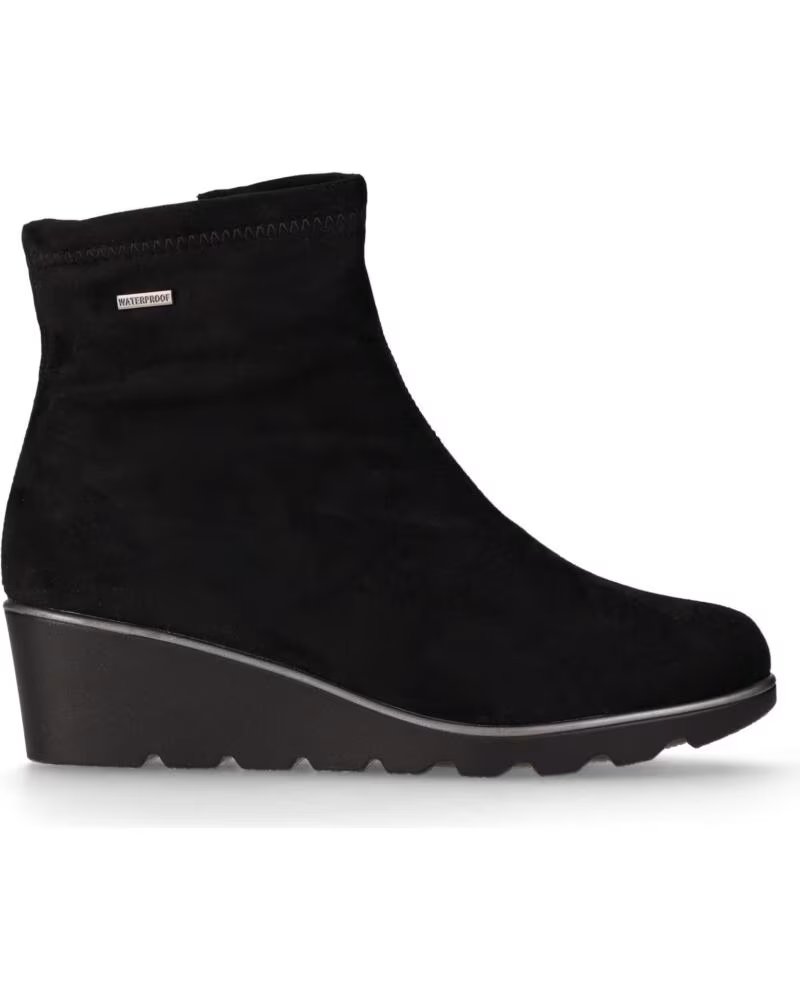 CHIKA10 BOTINES DE PIEL CON CUÑA ALTA PARA MUJER ST AZULADO 04 NEGRO-BLACK