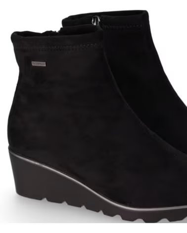 CHIKA10 BOTINES DE PIEL CON CUÑA ALTA PARA MUJER ST AZULADO 04 NEGRO-BLACK