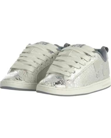 DC SHOES TÉNIS COURT GRAFFIK LILY WHITE GREY METALLIC SILVER