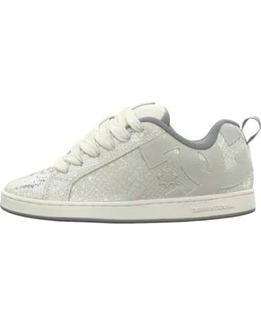 DC SHOES TÉNIS COURT GRAFFIK LILY WHITE GREY METALLIC SILVER