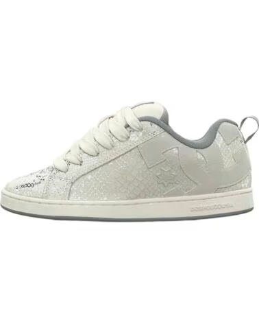 DC SHOES TÉNIS COURT GRAFFIK LILY WHITE GREY METALLIC SILVER