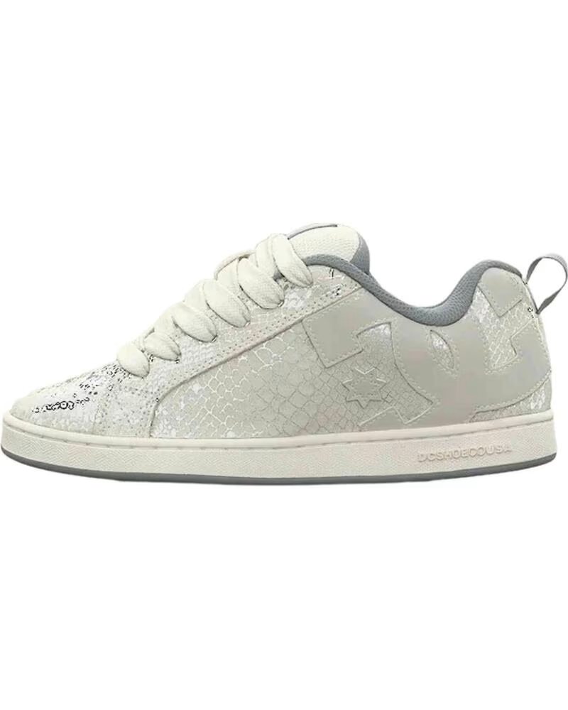 DC SHOES TÉNIS COURT GRAFFIK LILY WHITE GREY METALLIC SILVER