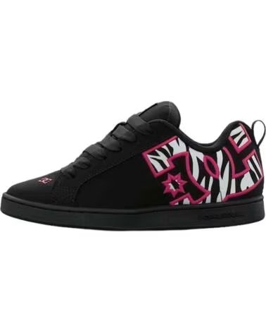 DC SHOES SCARPE DA GINNASTICA COURT GRAFFIK ZEBRA BLACK WHITE PINK