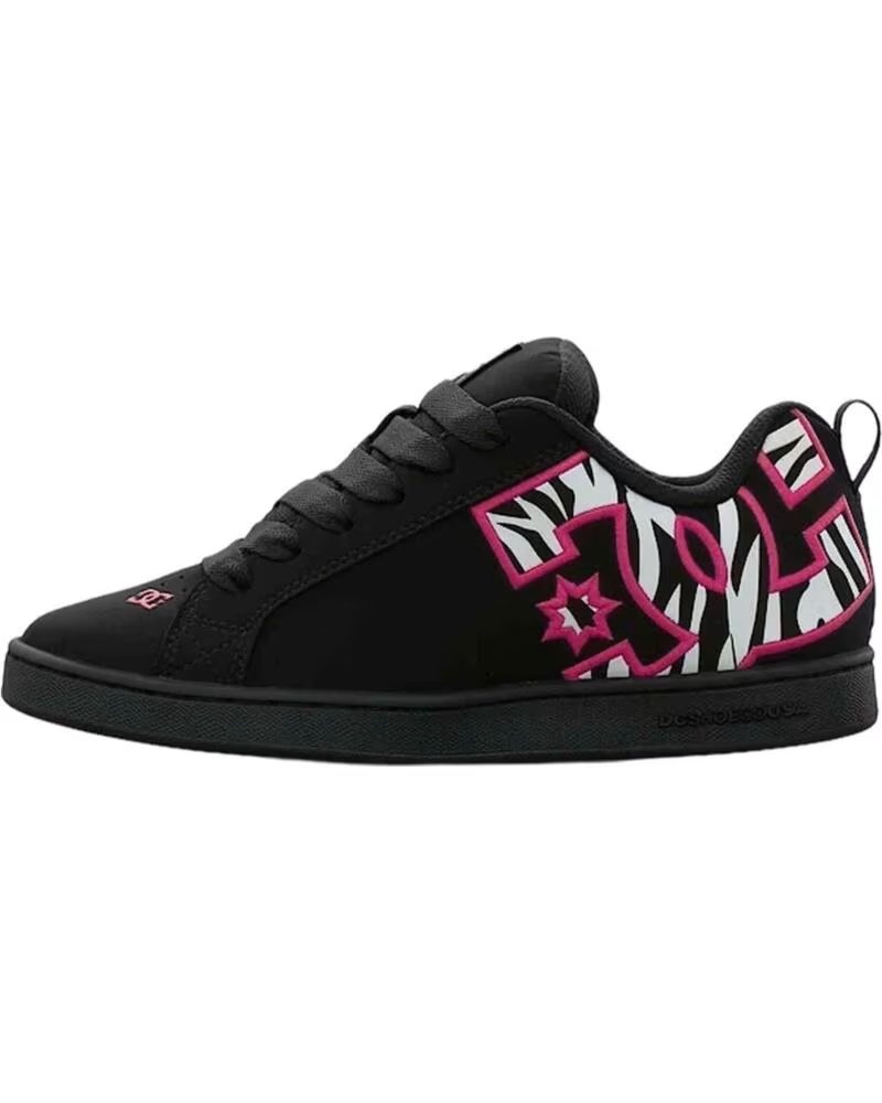 DC SHOES SCARPE DA GINNASTICA COURT GRAFFIK ZEBRA BLACK WHITE PINK