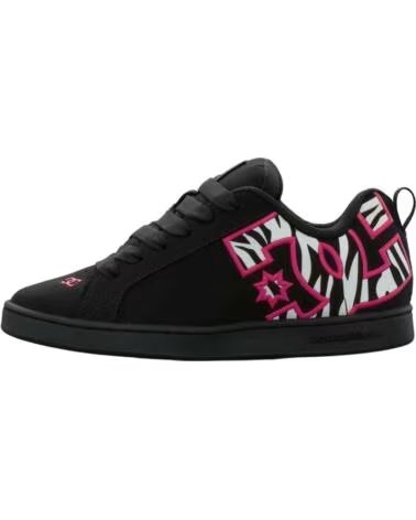 DC SHOES SCARPE DA GINNASTICA COURT GRAFFIK ZEBRA BLACK WHITE PINK