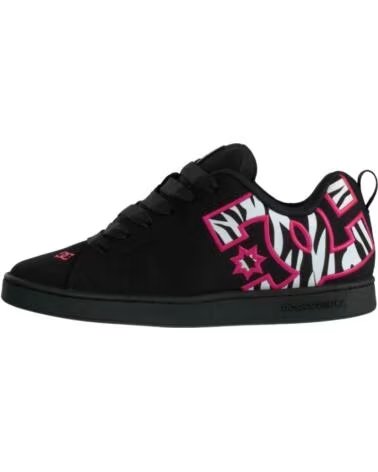 DC SHOES SCARPE DA GINNASTICA COURT GRAFFIK ZEBRA BLACK WHITE PINK