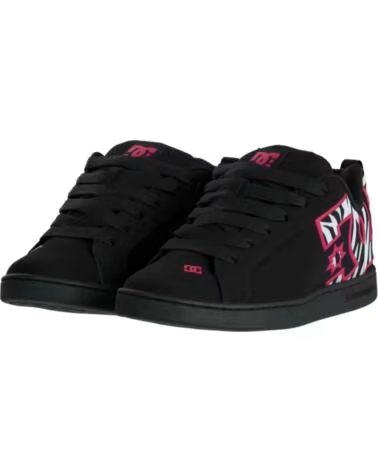 DC SHOES SCARPE DA GINNASTICA COURT GRAFFIK ZEBRA BLACK WHITE PINK
