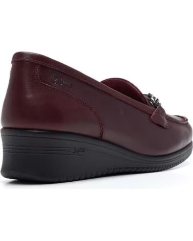 MOCASSINS EM COURO PARA MULHER 24 HORAS 26947 BORDÔ AZUL