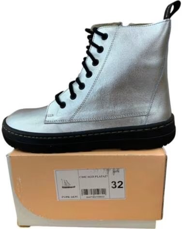 BOTINES INFANTILES DE PIEL METALIZADA CRIOS CHICAGO METáLICO