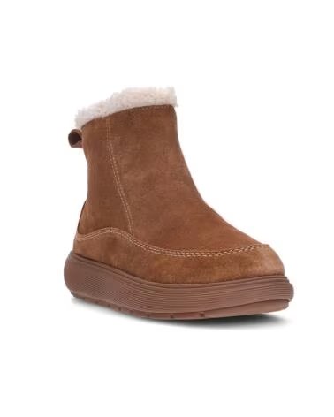 FITFLOP FLACHE STIEFELETTEN W IQ-COMFF SUEDE LEDER BRAUN TERRACOTTATAN