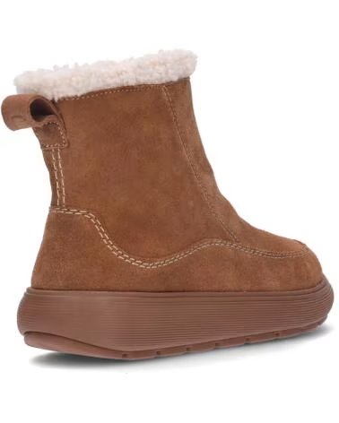 FITFLOP FLACHE STIEFELETTEN W IQ-COMFF SUEDE LEDER BRAUN TERRACOTTATAN