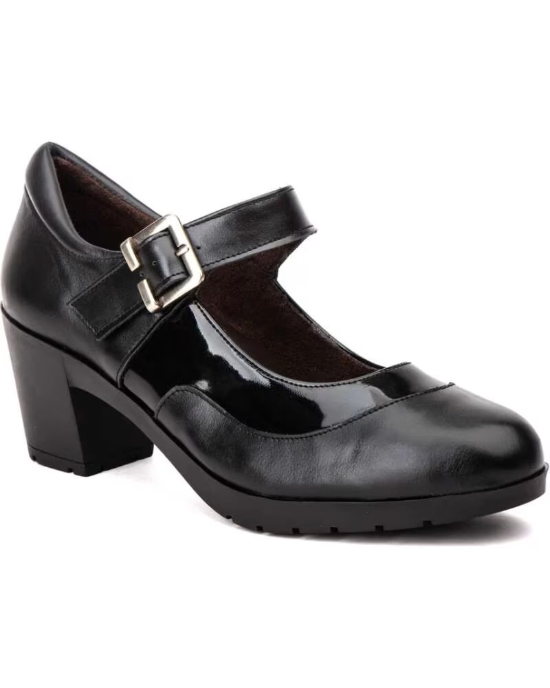 JAM Zapatos Mujer Piel Charol Hebilla modelo 5023 NEGRO