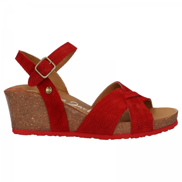 Woman Sandals PANAMA JACK VIKA MENORCA B1  VELOUR ROJO