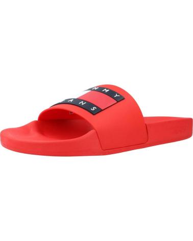 Tongs TOMMY JEANS  pour Homme RETRO LEATHER  ROJO