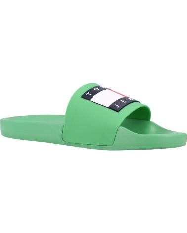 Tongs TOMMY JEANS  pour Homme RETRO LEATHER  VERDE