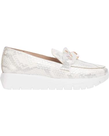 Zapatos de Mujer WONDERS MOCASIN PIEL SERPIENTE SILVER OFF
