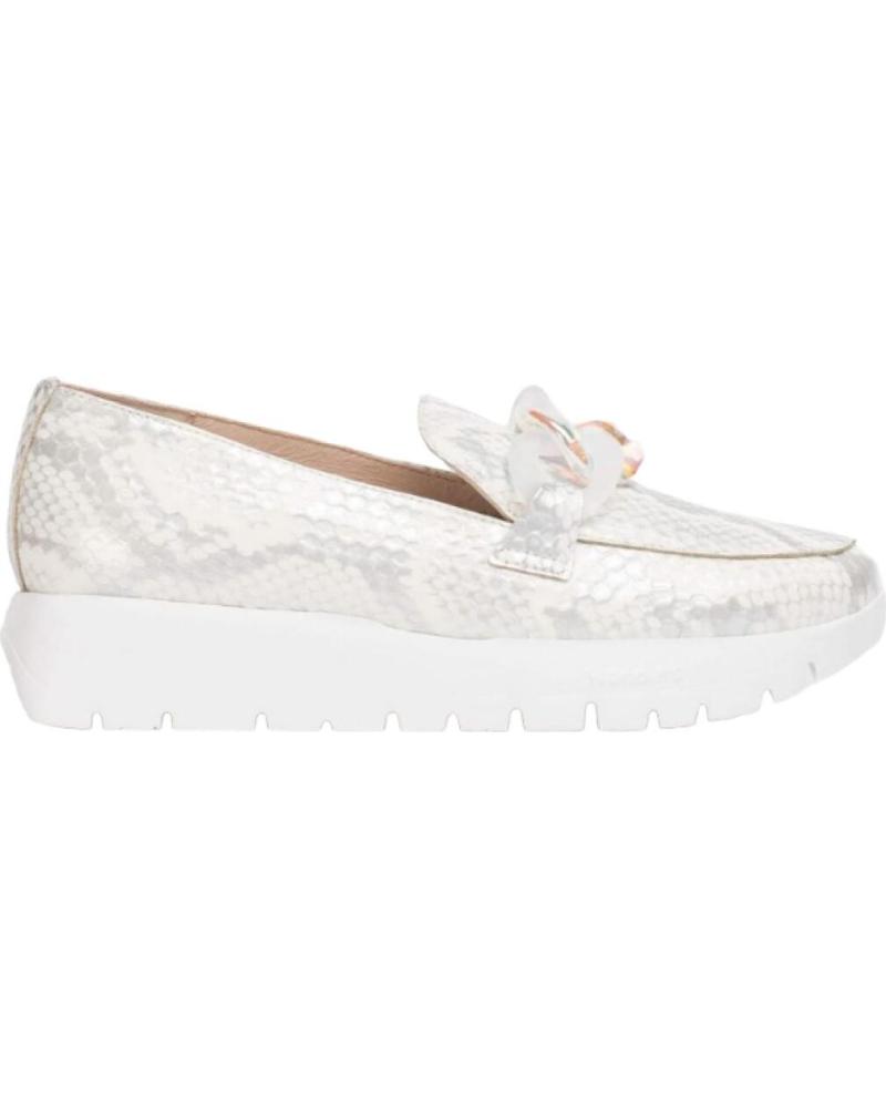 Zapatos de Mujer WONDERS MOCASIN PIEL SERPIENTE SILVER OFF