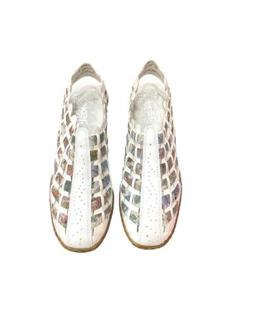 Sandalias de Mujer RIEKER ZAPATOS DESCUBIERTOS PIEL BLANCOS 82