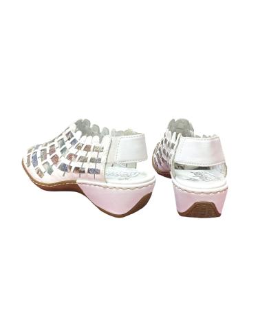 Sandalias de Mujer RIEKER ZAPATOS DESCUBIERTOS PIEL BLANCOS 82