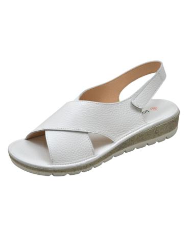 Sandalias de Mujer D`CUTILLAS SANDALIA DE VERANO PARA MUJER PLANTILLA Y FORRO DE PIEL C BLANCO