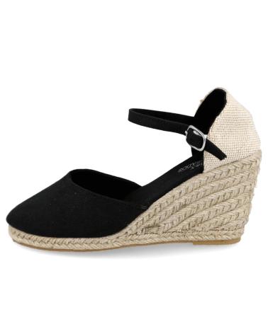 Woman Zapatos de cuña BUBBLE BOBBLE Q-9 ALPARGATAS ESPARTO MUJER  NEGRO