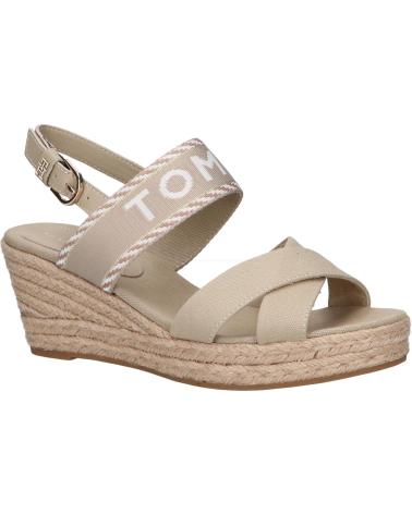 Sandalen für Damen TOMMY HILFIGER FW0FW07091 SEASONAL WEBBING MID WEDGE RBT SANDALWOOD