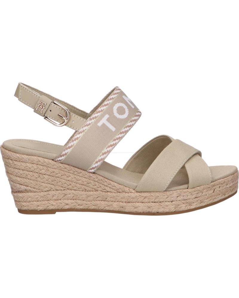 Sandalen für Damen TOMMY HILFIGER FW0FW07091 SEASONAL WEBBING MID WEDGE RBT SANDALWOOD