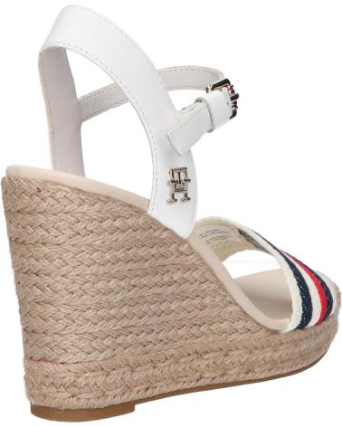 Sandalen für Damen TOMMY HILFIGER FW0FW07086 CORPORATE WEDGE YBL ECRU