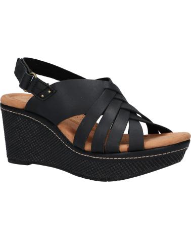 Woman Sandals CLARKS 26171531 ELLERI GRACE  BLACK LEATHER