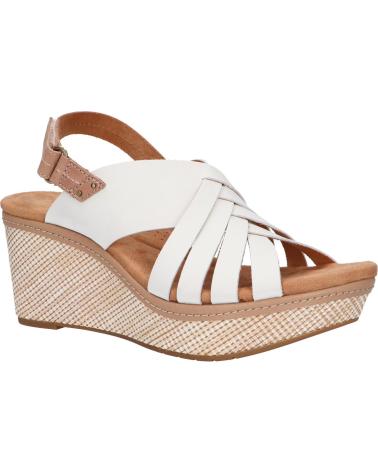 Sandales CLARKS  pour Femme 26171534 ELLERI GRACE  WHITE LEATHER