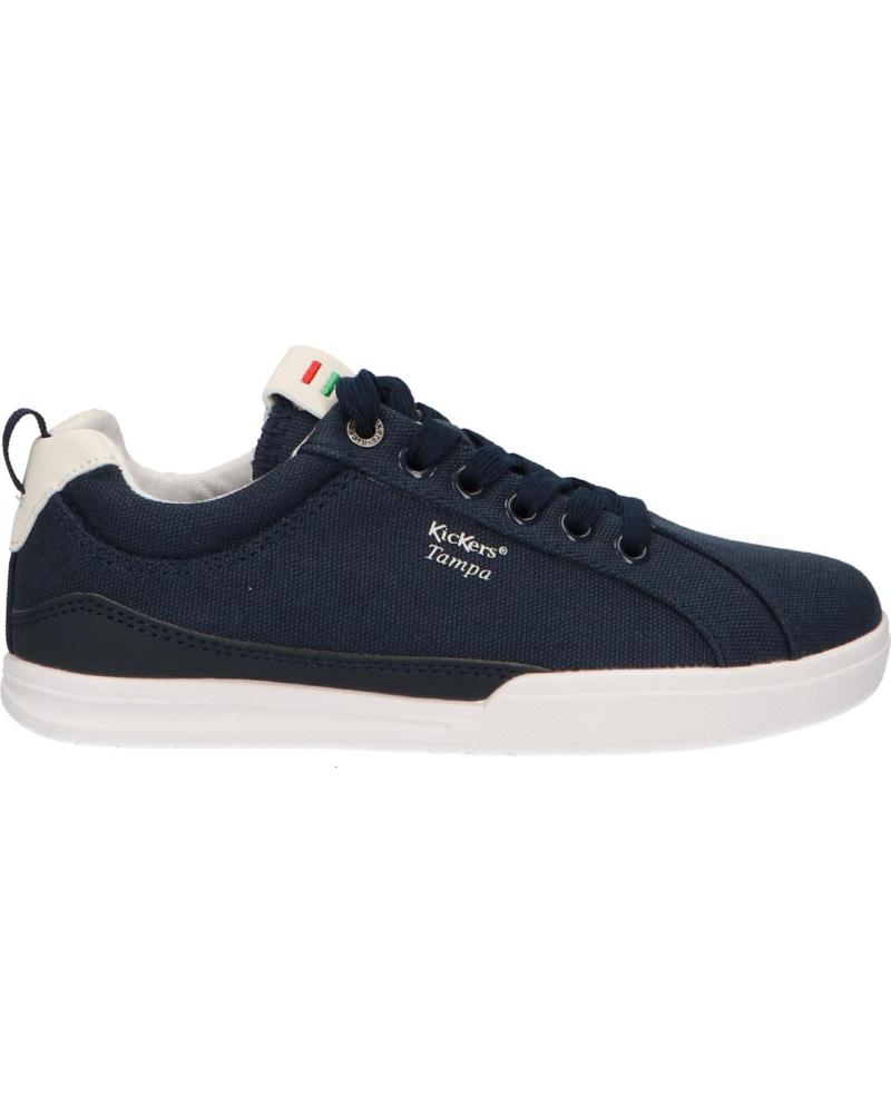 Kickers Gready Low CDT Sneaker Unisex Bambino - Blu Marine, Taglia 28 EU, Pelle E Strappo