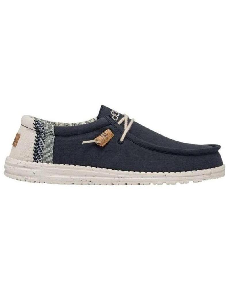 Nauticos HEY DUDE de Hombre WALLY LINEN NATURAL AZUL Nauticos HEY DUDE de Hombre WALLY LINEN NATURAL AZUL