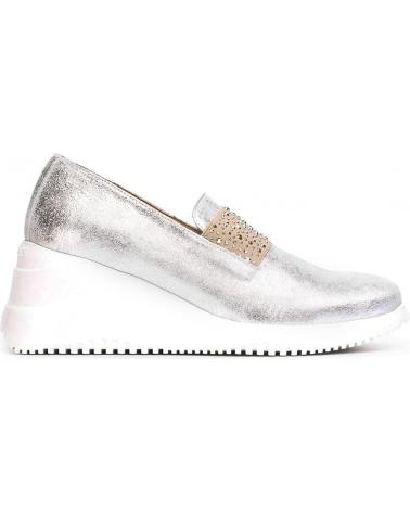Chaussures compensées WONDERS  pour Femme MOCASINES BONE G-6605  PLATA