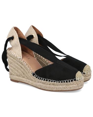 Zapatos de cuña de Mujer HISPAFLEX 2270 ALPARGATAS ESPARTO MUJER NEGRO