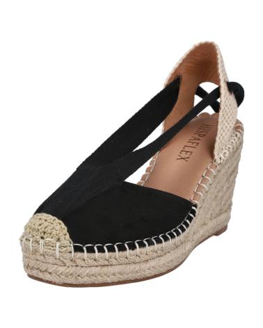 Zapatos de cuña de Mujer HISPAFLEX 2270 ALPARGATAS ESPARTO MUJER NEGRO
